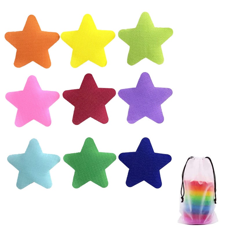 WELSTIK Carpet Markers Spots for Classroom, 4" Rug Star shape Marker Dots for Preschool, Kindergarten, and Elementary Teachers,9 Colors (36 Pack) - Image 1